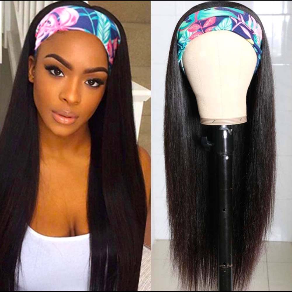 22 inch Human Hair Headband Wig